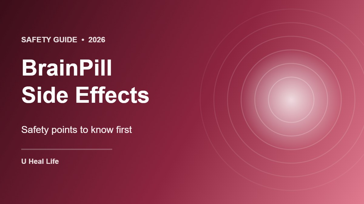 Graphic with the text BrainPill Side Effects: Safety points to know first
