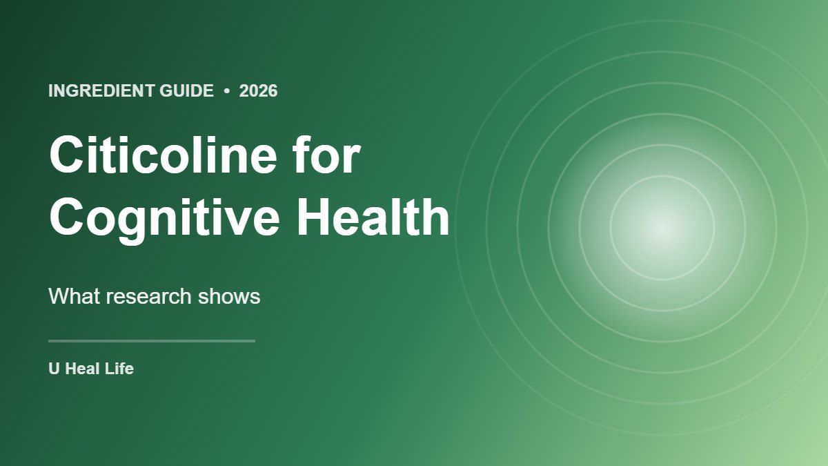 Graphic with the text Citicoline for Cognitive Health: What research shows
