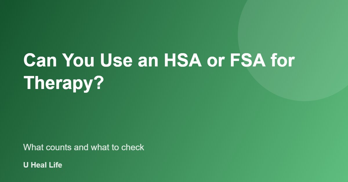 Can you use an HSA or FSA for therapy: a guide to eligible mental health expenses